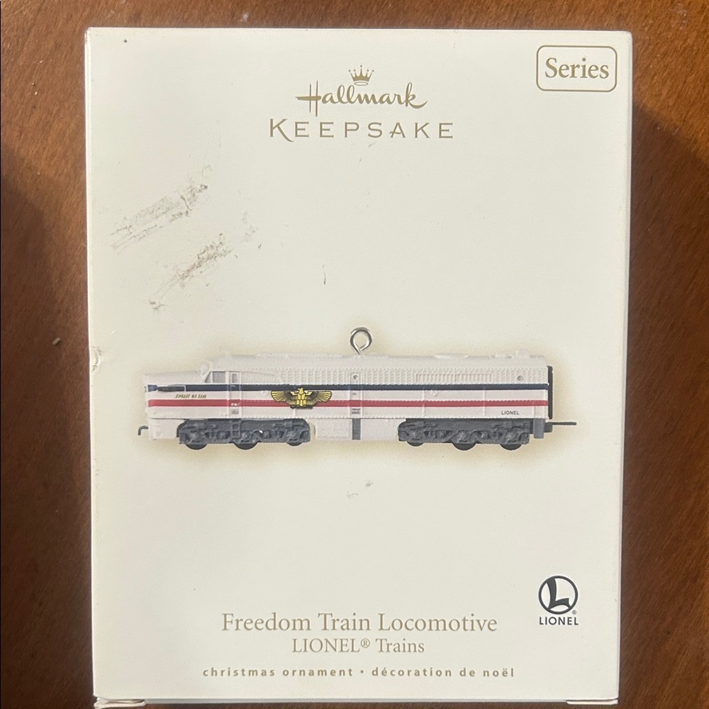Hallmark Keepsake White, Red & Navy Freedom Train Locomotive Ornament